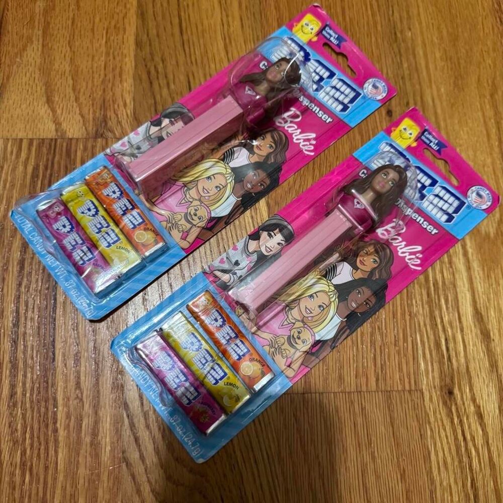 Pink PEZ dispensers with Barbie and her friends - set of 2